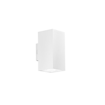 APPLIQUE BIEMISSIONE LED POLO BIANCA QUADRATA 2X8W 1960LM CCT IP65 7,8X9,9X16CM