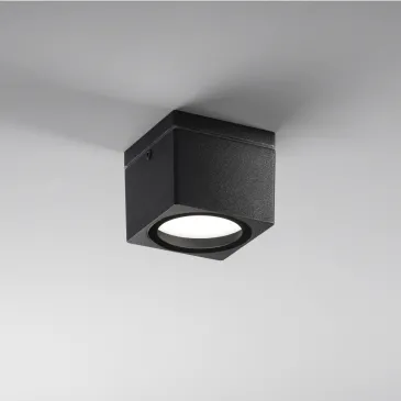PLAFONIERA TOWER NERA QUADRATA 1XGX53 IP54 9X9X7,2CM