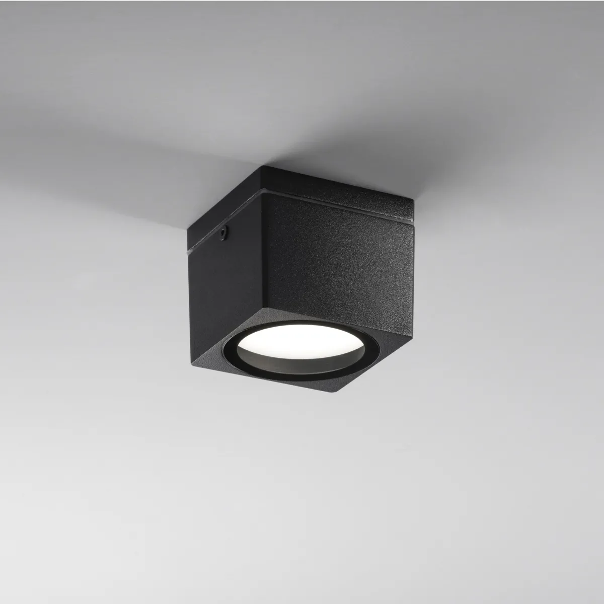 PLAFONIERA TOWER NERA QUADRATA 1XGX53 IP54 9X9X7,2CM