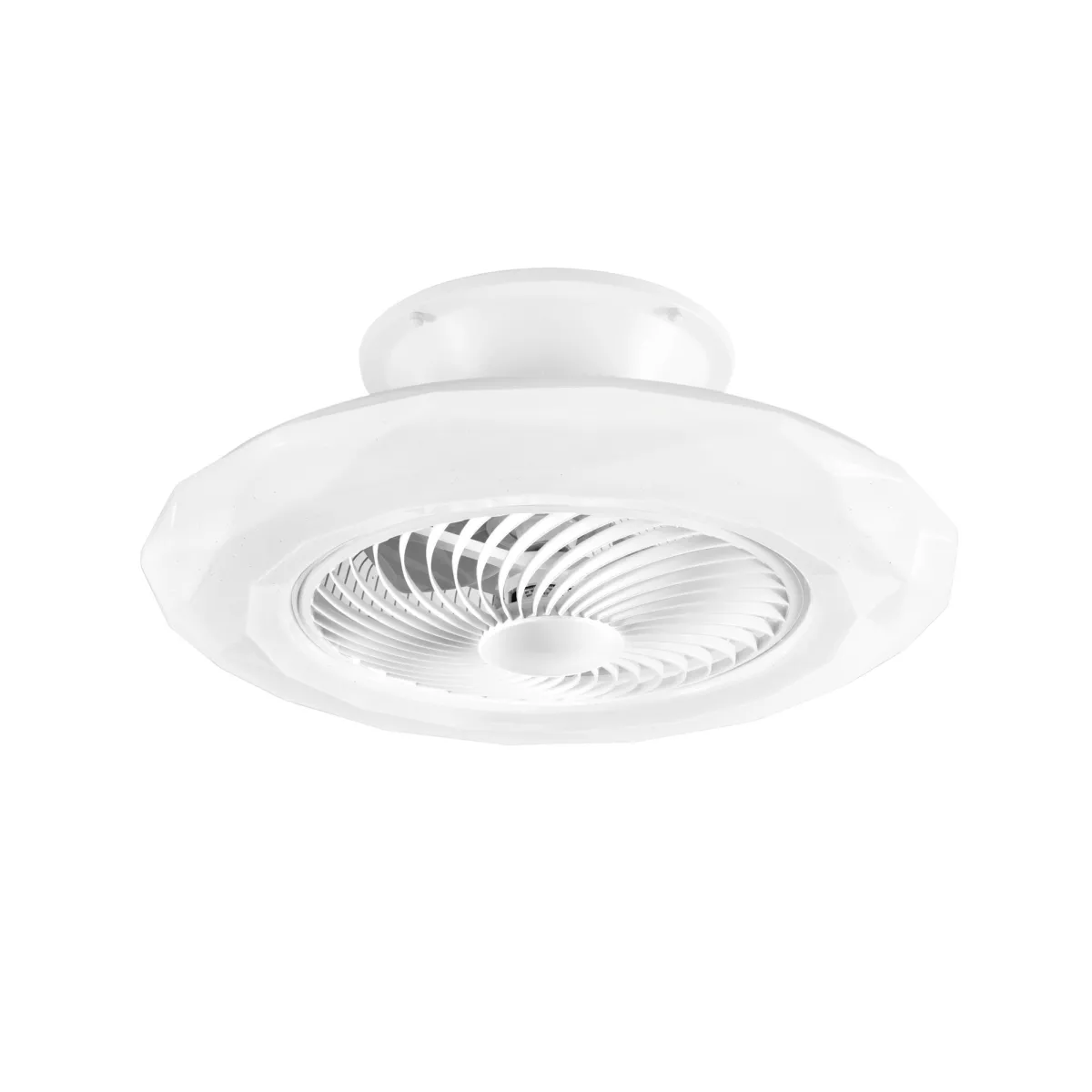 PLAFONIERA LED VENTILATORE SKYRON BIANCO 40W 4450LM CCT DIMM. Wi-Fi CON TELECOMANDO INCLUSO 60X22CM