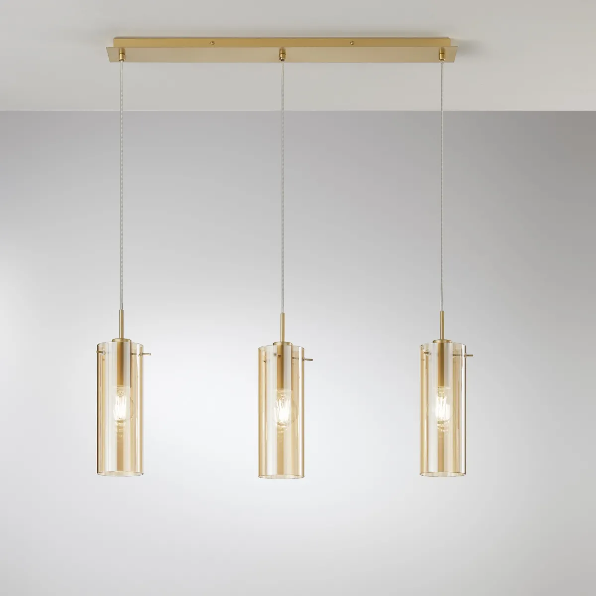 SOSPENSIONE MAGIC ORO/AMBRA 3XE27 79X10X150CM
