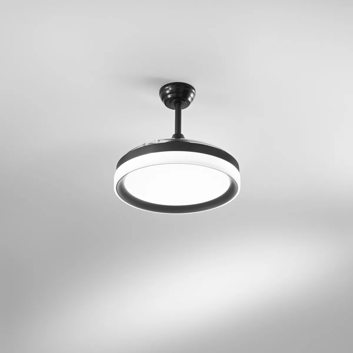 PLAFONIERA LED VENTILATORE ALBATROS PALE RETRATTILI NERO 36W 4668LM CCT 106,6X50CM