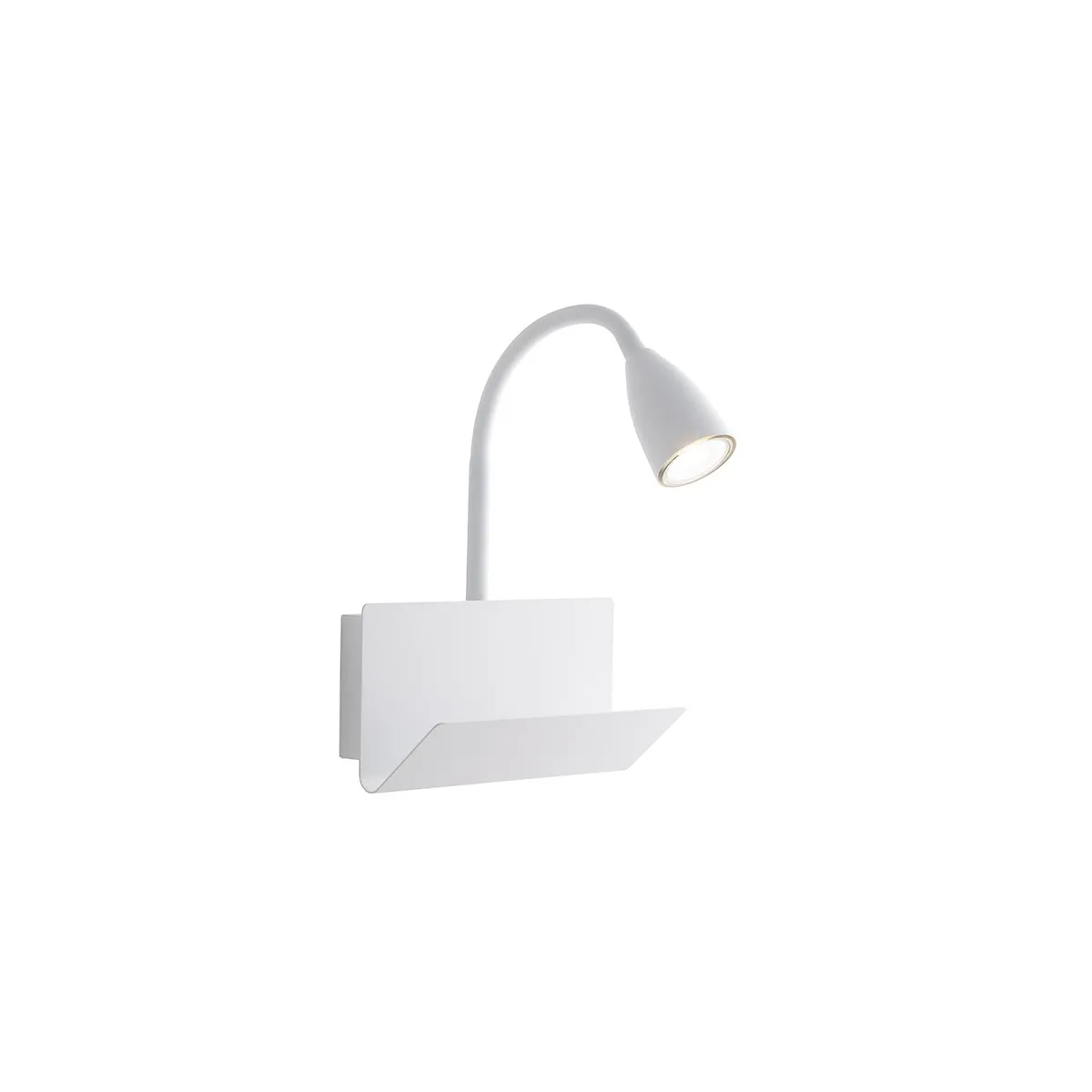 APPLIQUE GULP FLESSIBILE BIANCA CON USB 2A 1XGU10 23X27X49CM