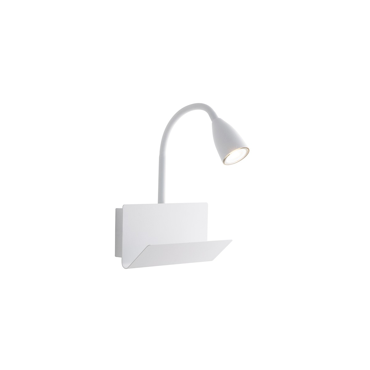 APPLIQUE GULP FLESSIBILE BIANCA CON USB 2A 1XGU10 23X27X49CM