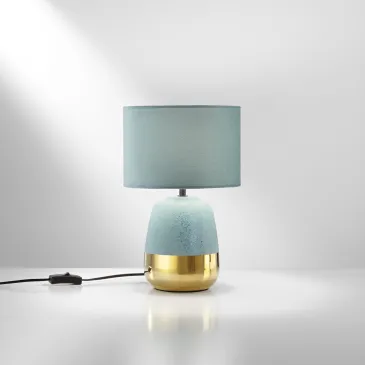 LUME SIOUX VERDE PAVONE/ORO 1XE27 22X22X45CM