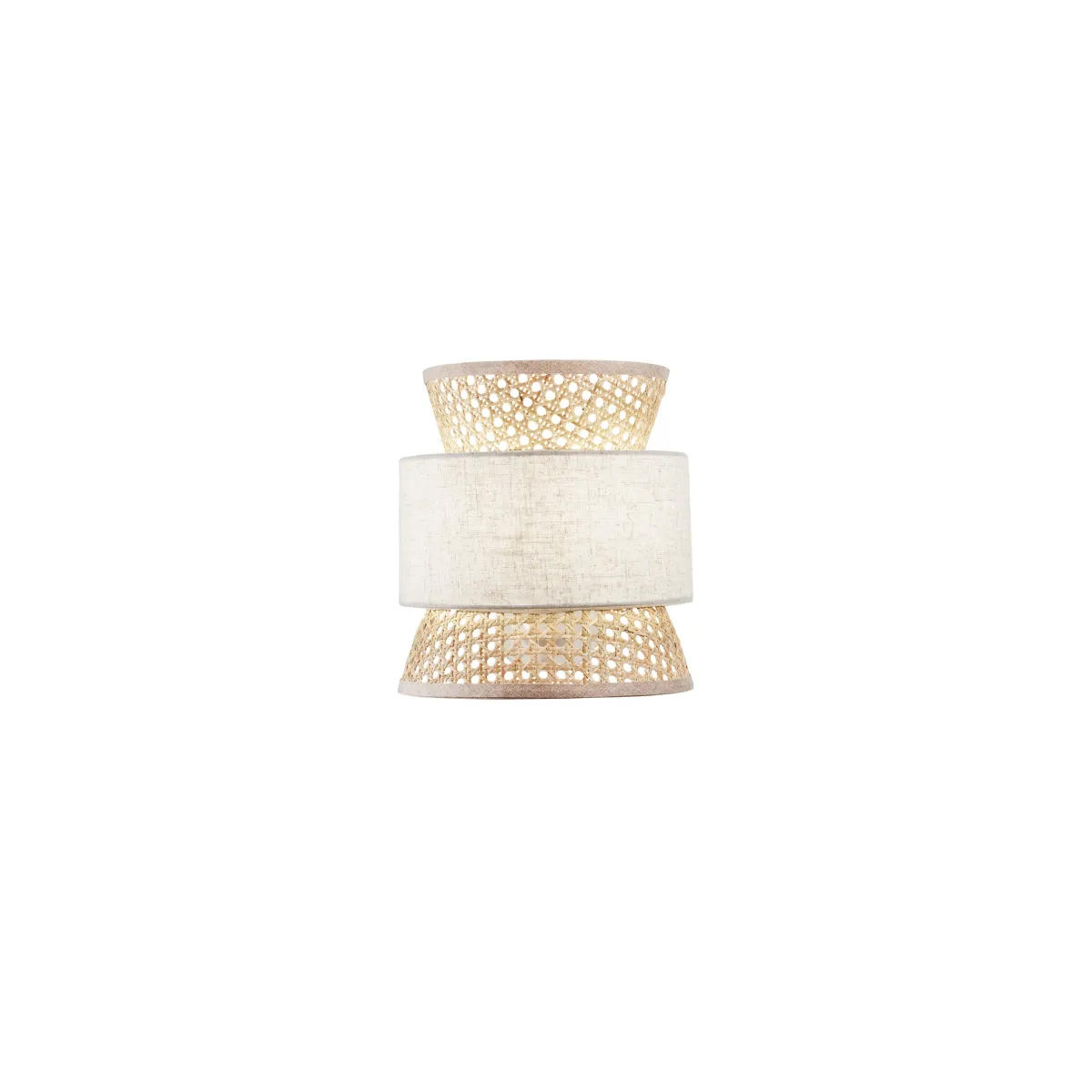 APPLIQUE GAZEBO BEIGE RATTAN NATURALE+BEIGE 1XE27 24X15X28CM