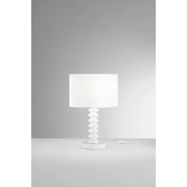 LUME SULTAN BIANCO IN METALLO+VELLUTO 1XE27 15W, LAMP. Dia30XH20CM, STRTTURA 30X30X45.5CM