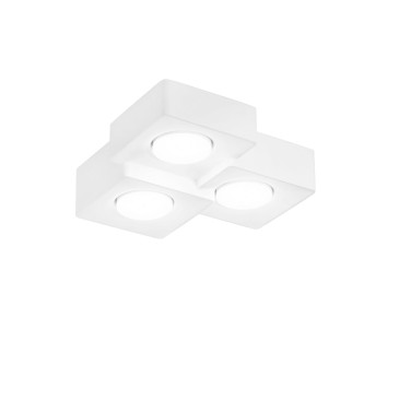 Weiße Deckenleuchte 3XGX53, quadratisches Format, ideal für Küche und Flur