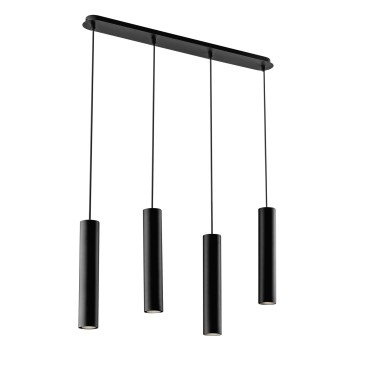 SOSPENSIONE FLUKE TONDA NERA 4XGU10 68X7X200CM