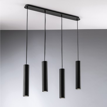 SOSPENSIONE FLUKE TONDA NERA 4XGU10 68X7X200CM
