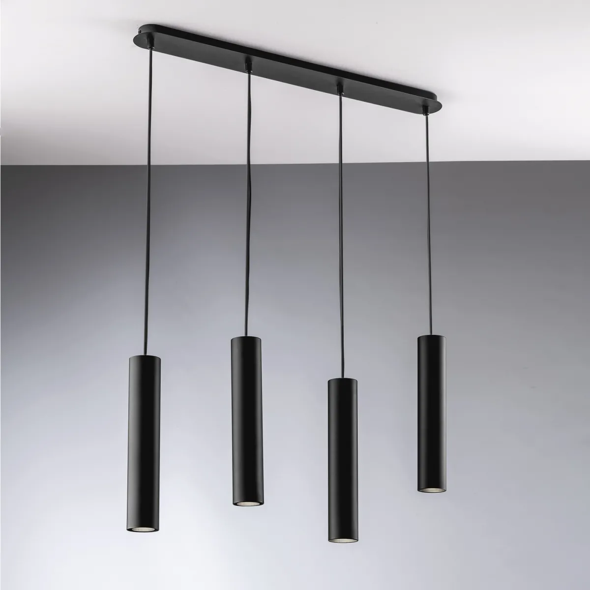 SOSPENSIONE FLUKE TONDA NERA 4XGU10 68X7X200CM