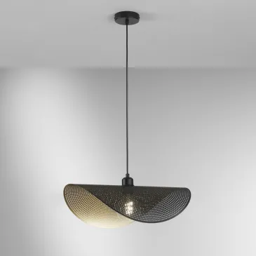 SOSPENSIONE RHEI-DOT NERA/ORO 1XE27 50X30X150CM