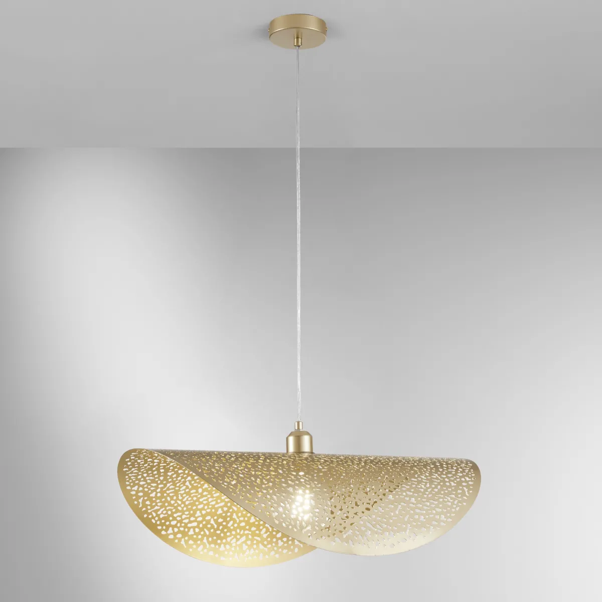 SOSPENSIONE RHEI-TARA ORO 1XE27 60X33X150CM