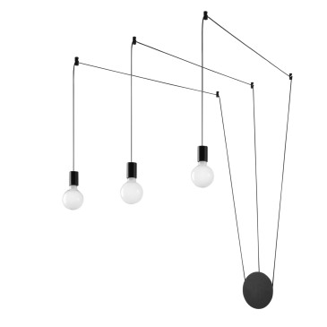 Moderne Pendelleuchte in Schwarz oder Weiß 3XE27