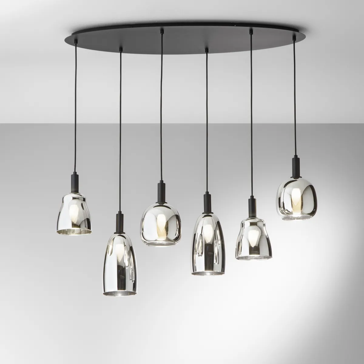 SOSPENSIONE WEIZEN NERA 6XE14 101X34X150CM