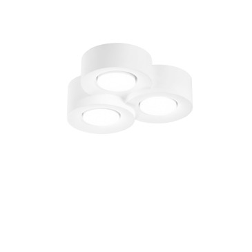 Plafoniera a soffitto per camere e stanze moderna bianca tonda 3XGX53