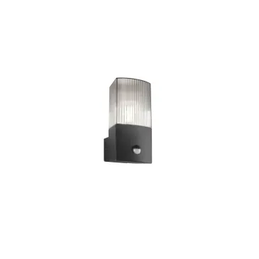 APPLIQUE DARK ANTRACITE/FUME' 1XE27 IP54 CON SENSORE 10,6X11,9X21,8CM