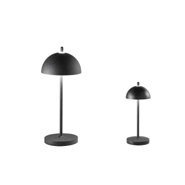 LAMPADA DA TAVOLO RICARICABILE LED PARTY NERA 2,5W 350LM 3000K DIMM. IP44 13x30CM