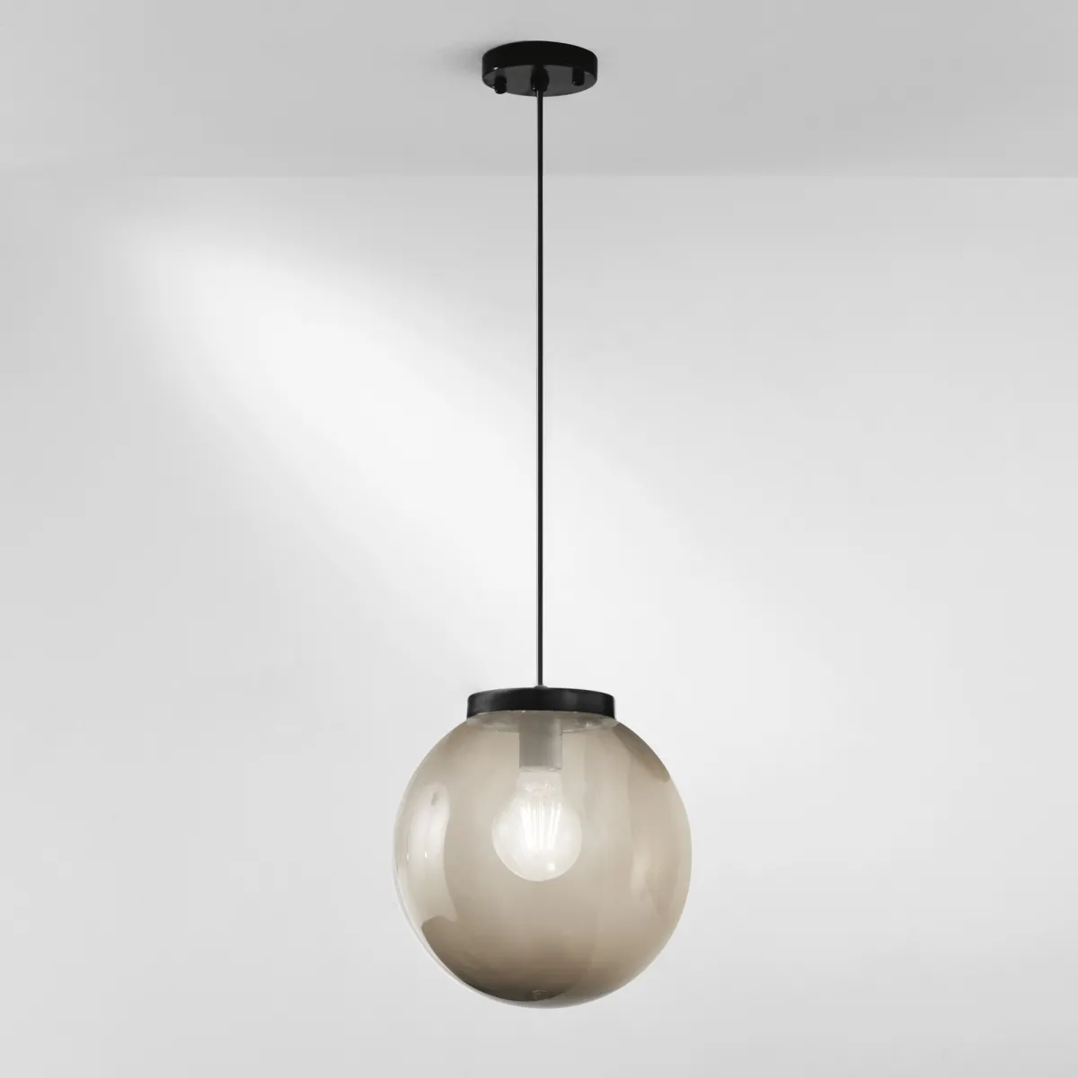 SOSPENSIONE POLLY IN FIBRA DI PLASTICA E PMMA GRIGIO 1XE27 128X25X25 IP44 CM.