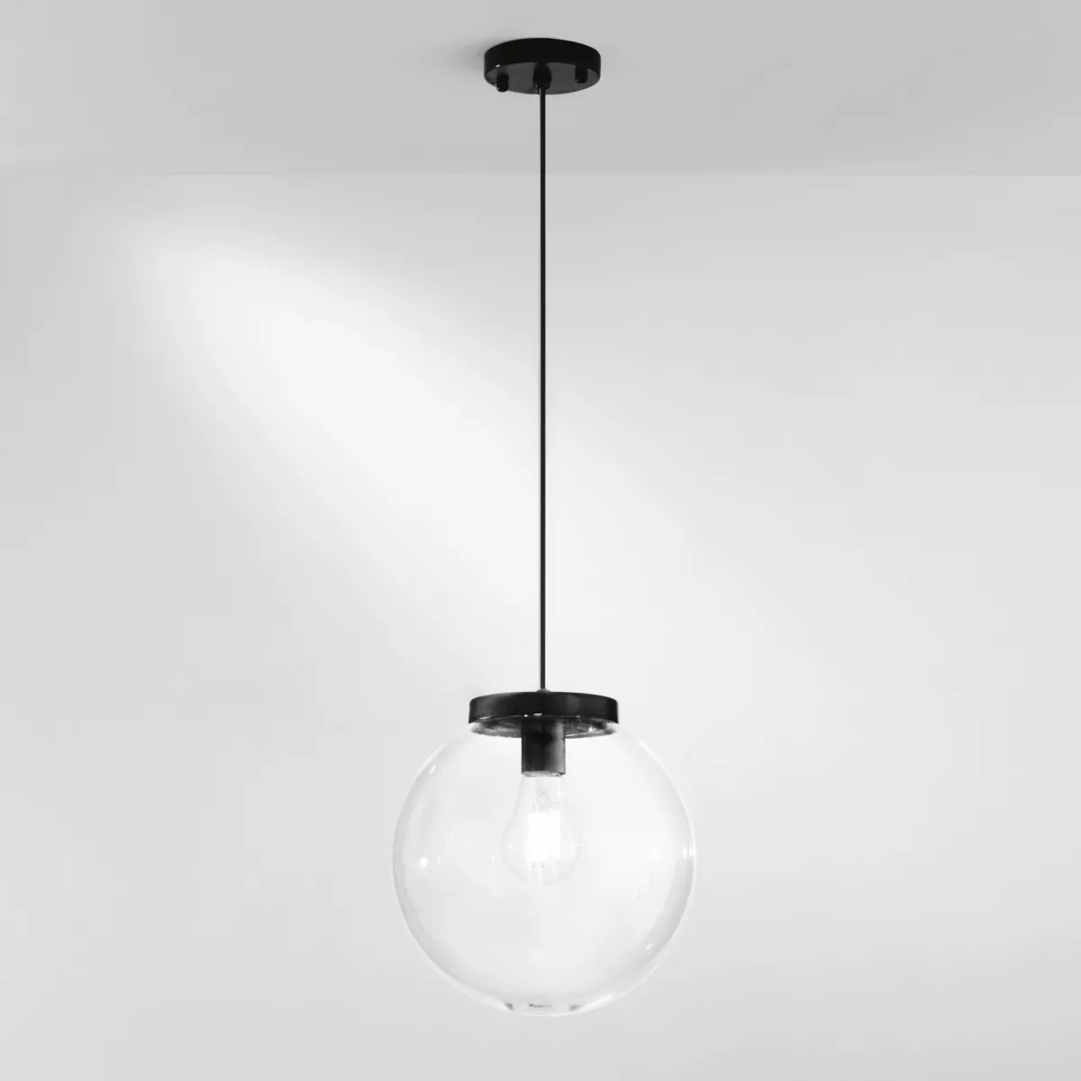 SOSPENSIONE POLLY IN FIBRA DI PLASTICA E PMMA TRASPARENTE 1XE27 128X25X25 IP44 CM.