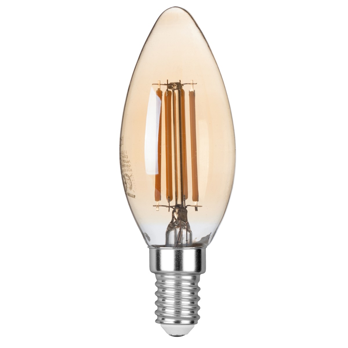 LAMPADINA LED FILAMENTO AMBRA E14 4W 420LM 2500K 300°...
