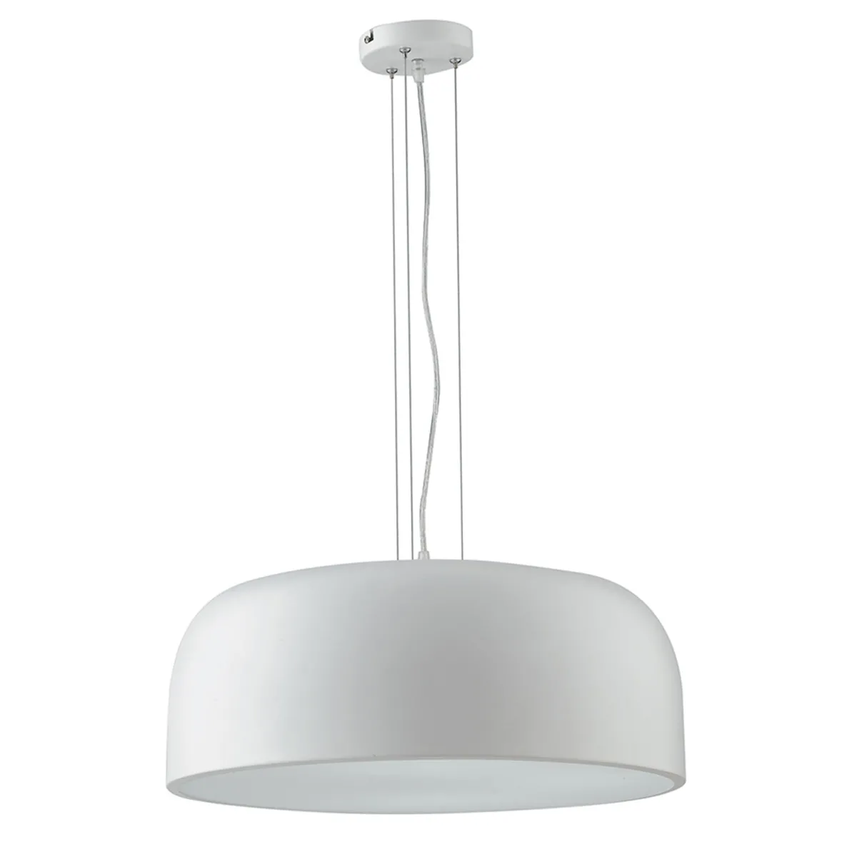 SOSPENSIONE BISTROT BIANCA 4XE27 52X52X22CM