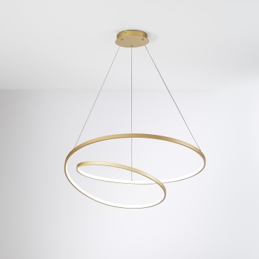 SOSPENSIONE LED LIEVE ORO 60W 8000LM CCT 80X11,2X150CM