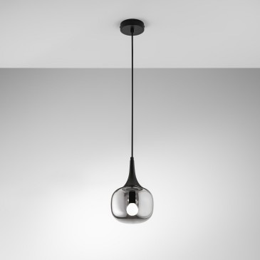 SOSPENSIONE JAIPUR FUME'/NERA 1XE14 17X17X150CM