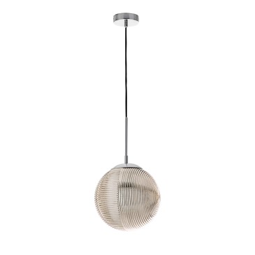 SOSPENSIONE GREENWICH SFERA CROMO/FUME' 1XE27 25X166CM