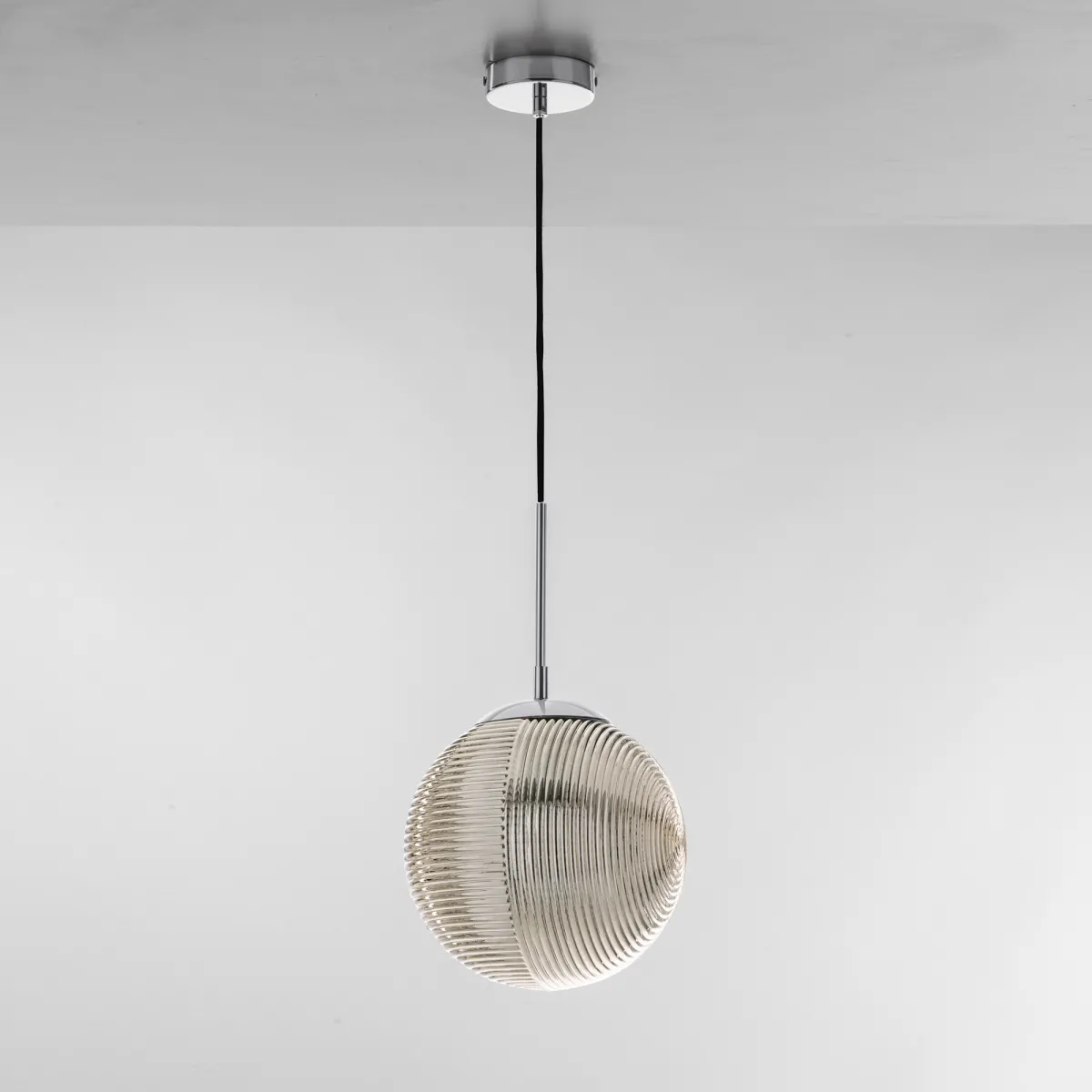 SOSPENSIONE GREENWICH SFERA CROMO/FUME' 1XE27 25X166CM
