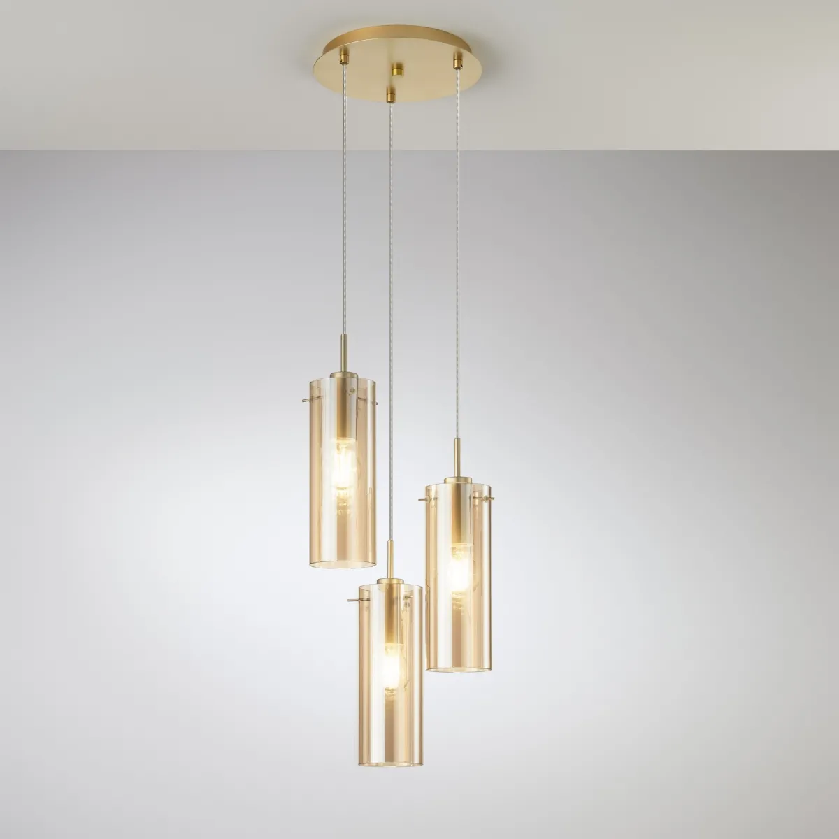 SOSPENSIONE MAGIC ORO/AMBRA 3XE27 27,3X27,3X150CM