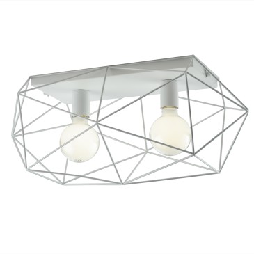 Plafonnier moderne blanc ou noir 2xE27
