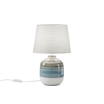 Lampe de table gris-bleu avec abat-jour E27