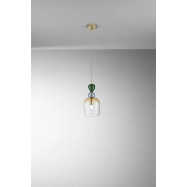Suspension en verre ambré...