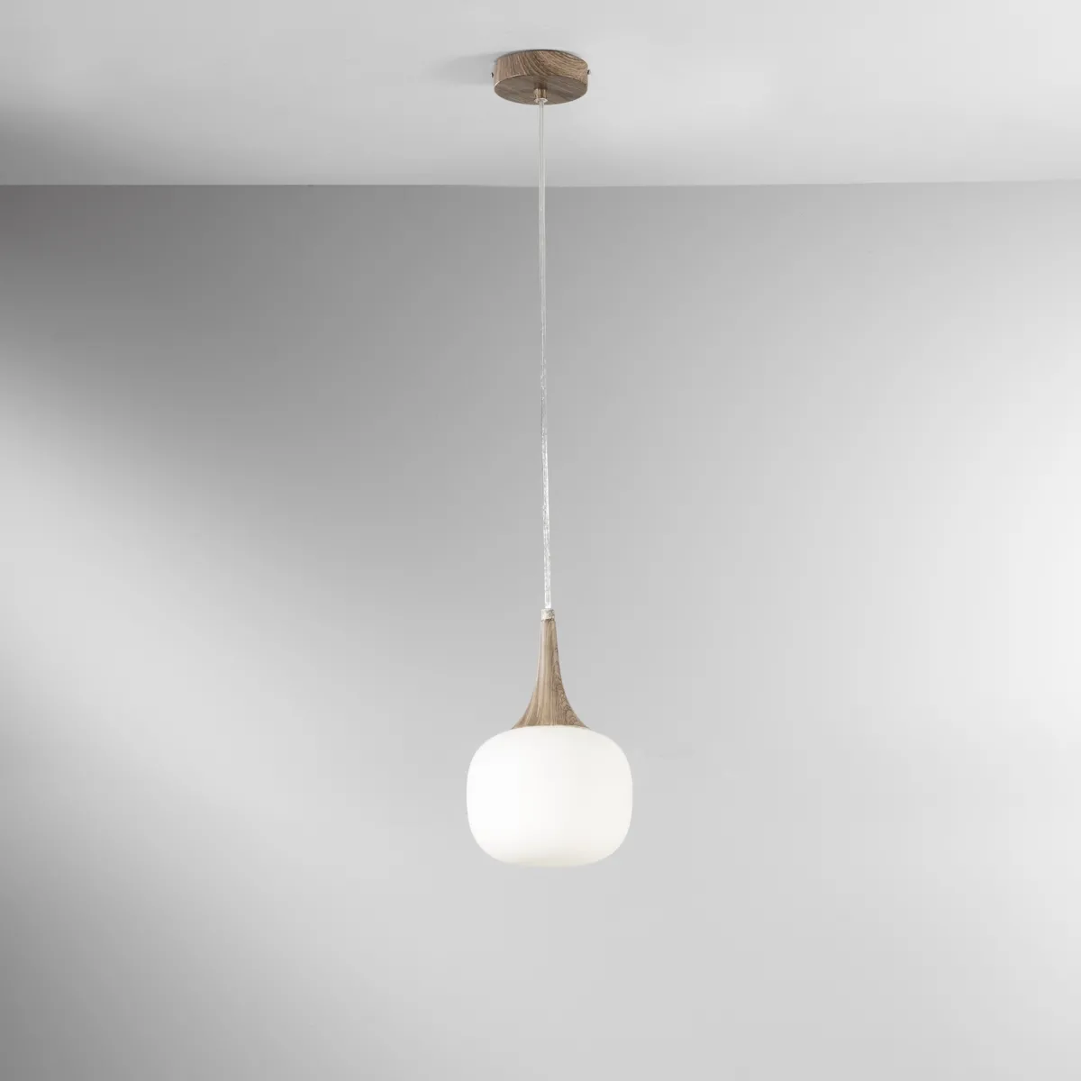 SOSPENSIONE JAIPUR BIANCA/LEGNO 1XE14 17X17X150CM