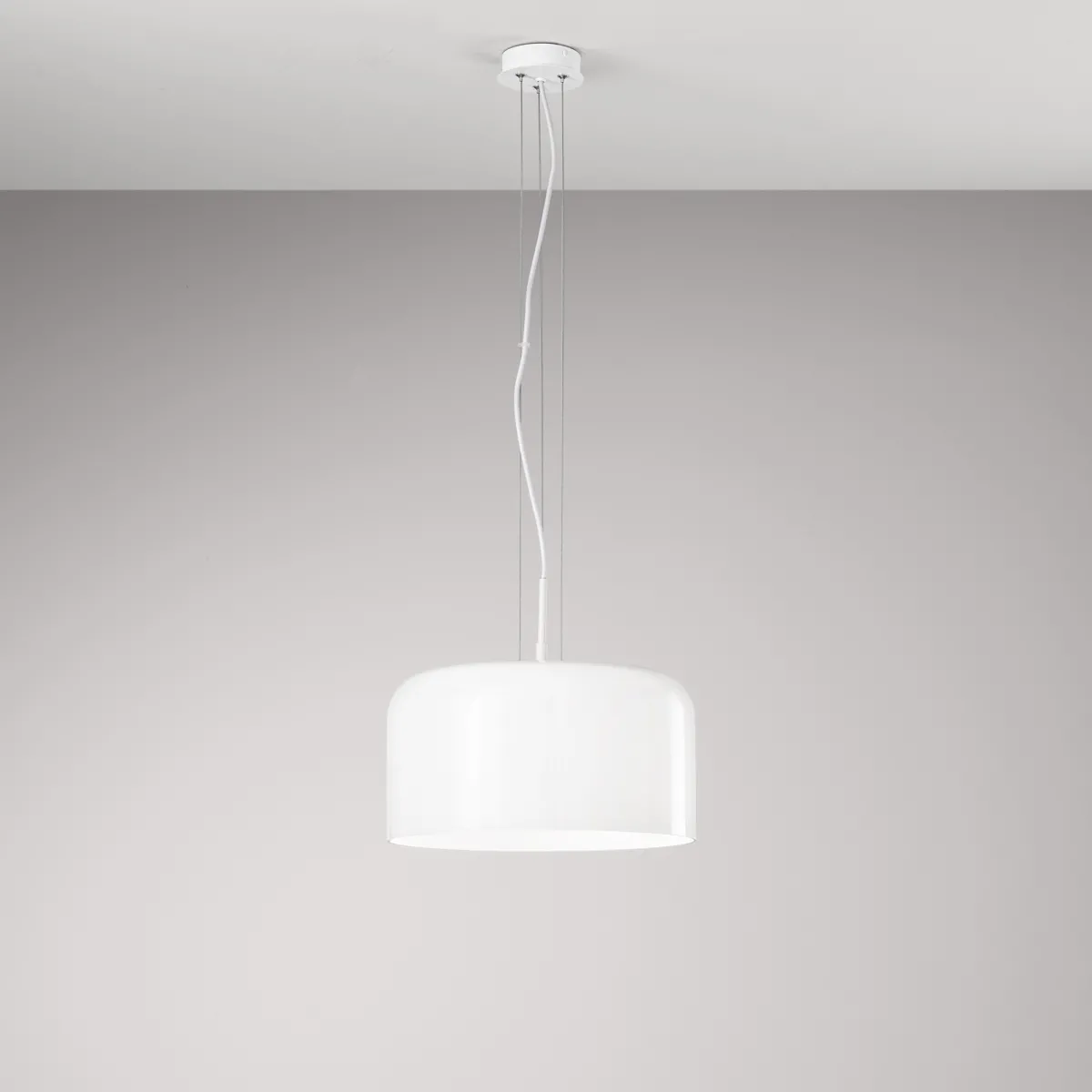 SOSPENSIONE GIBUS BIANCA 1XE27 35X35X150CM