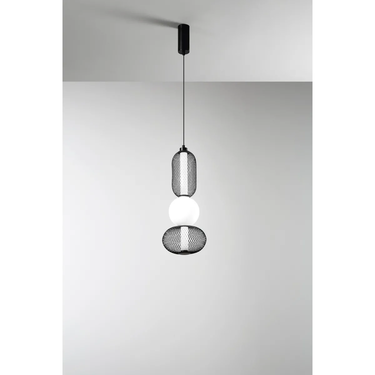 SOSPENSIONE LED INKAS NERA IN VETRO 21W 2460LM CCT...