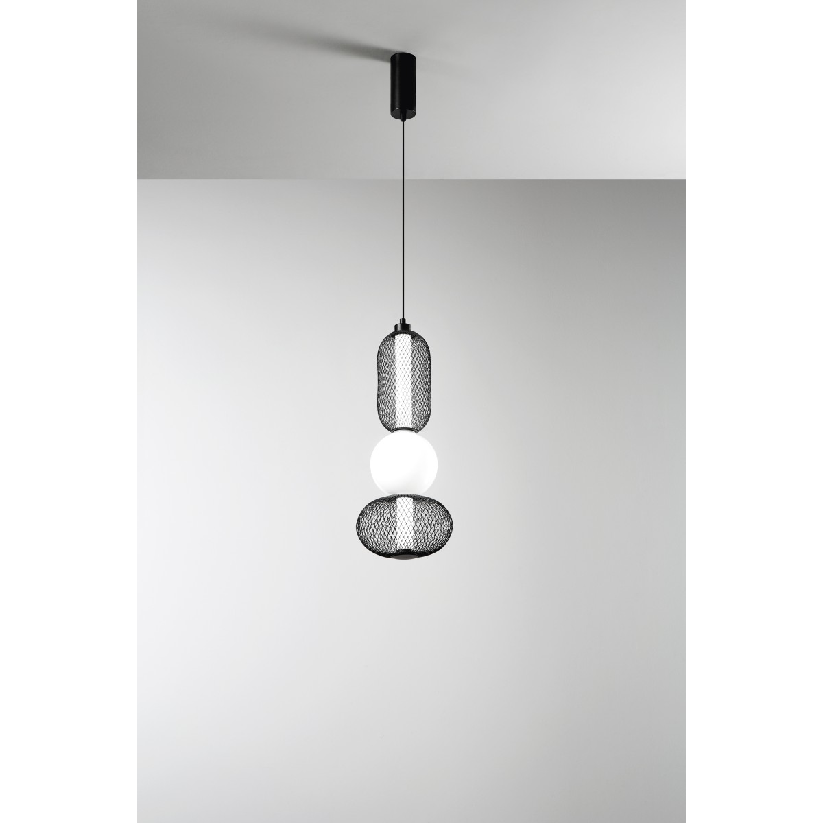 SOSPENSIONE LED INKAS NERA IN VETRO 21W 2460LM CCT...