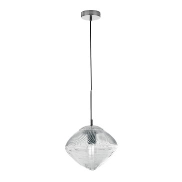 SOSPENSIONE GREENWICH PRISMA CROMO/ACQUAMARINA 1XE27 26,3X162,7CM
