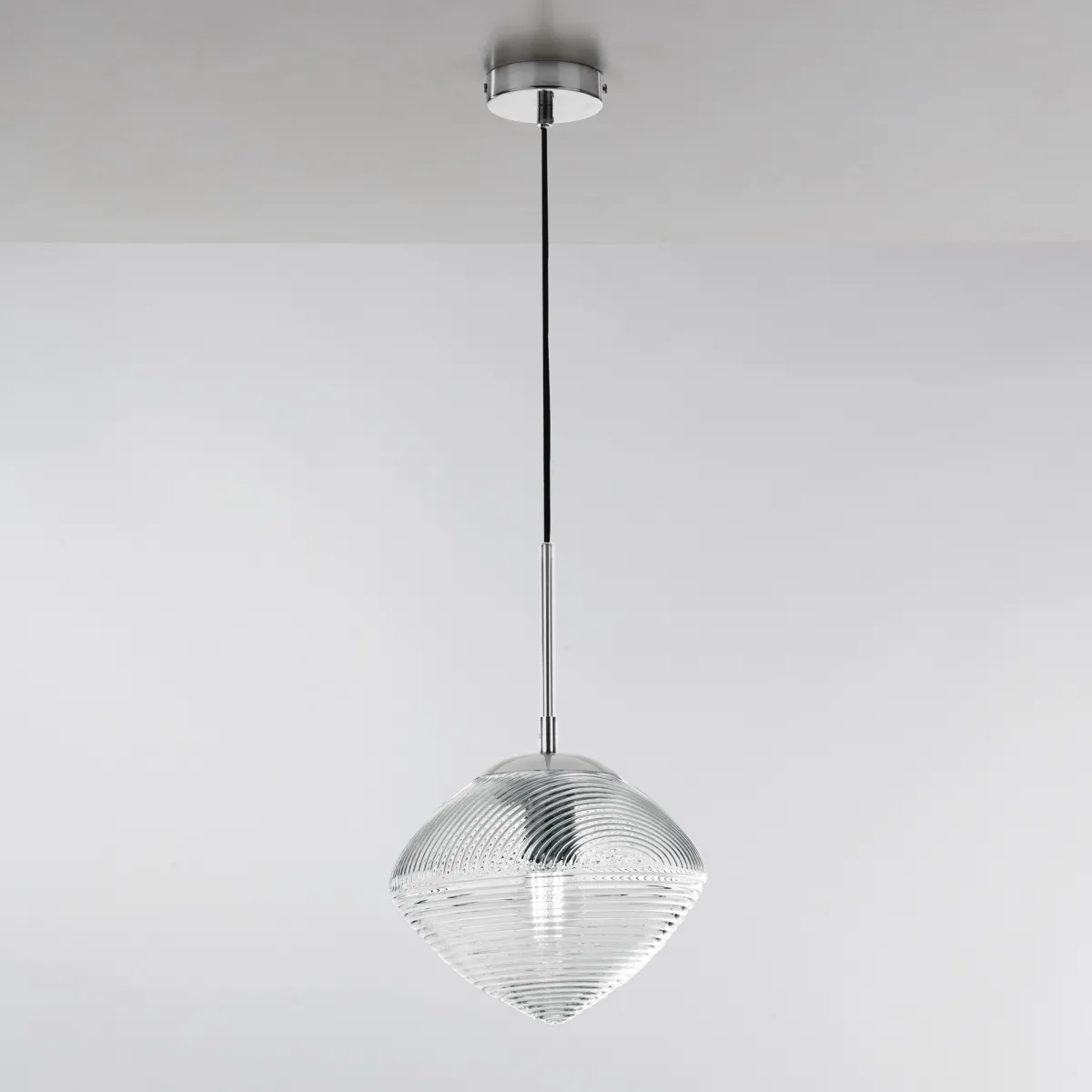 SOSPENSIONE GREENWICH PRISMA CROMO/ACQUAMARINA 1XE27 26,3X162,7CM