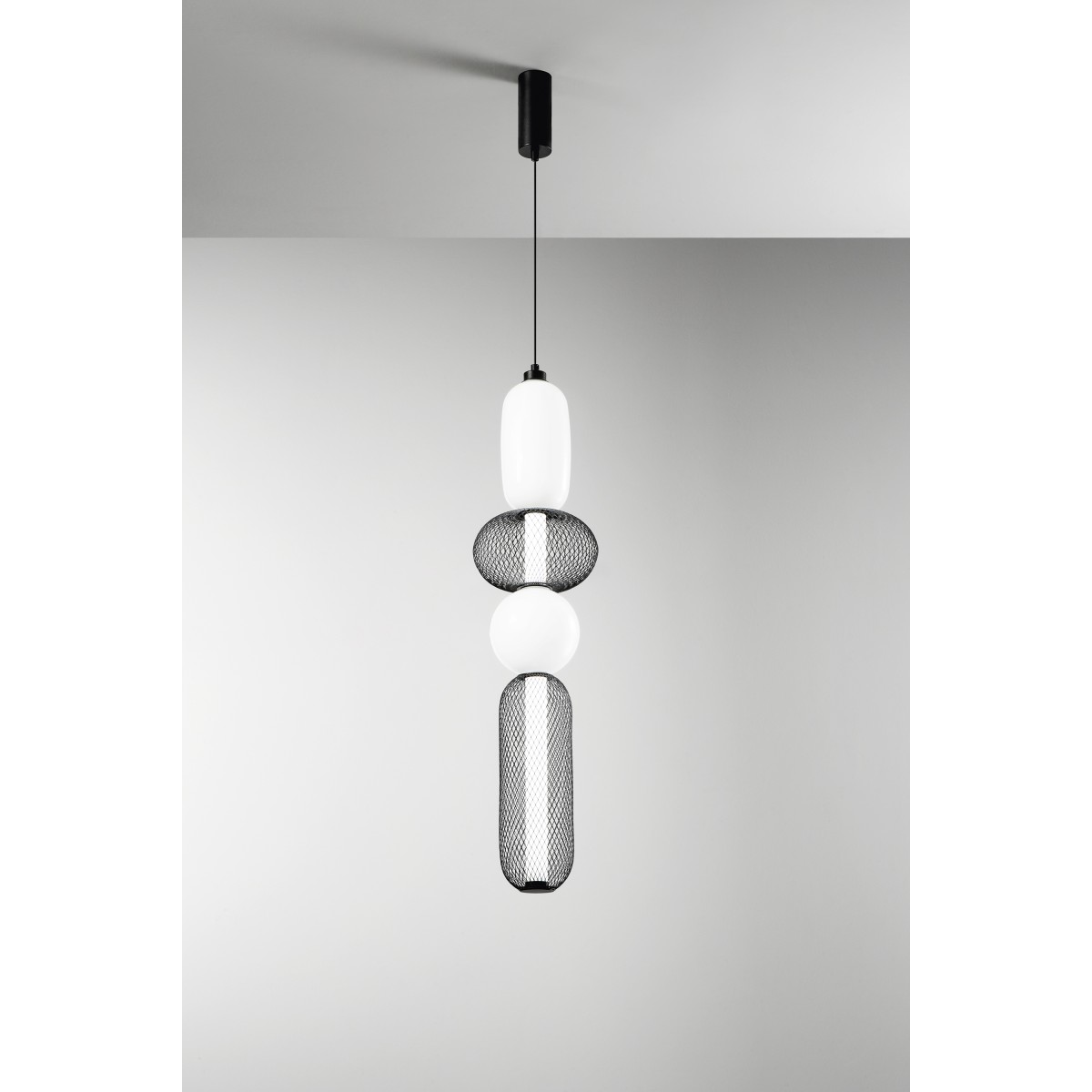 SOSPENSIONE LED INKAS NERA IN VETRO 31W 3720LM CCT...