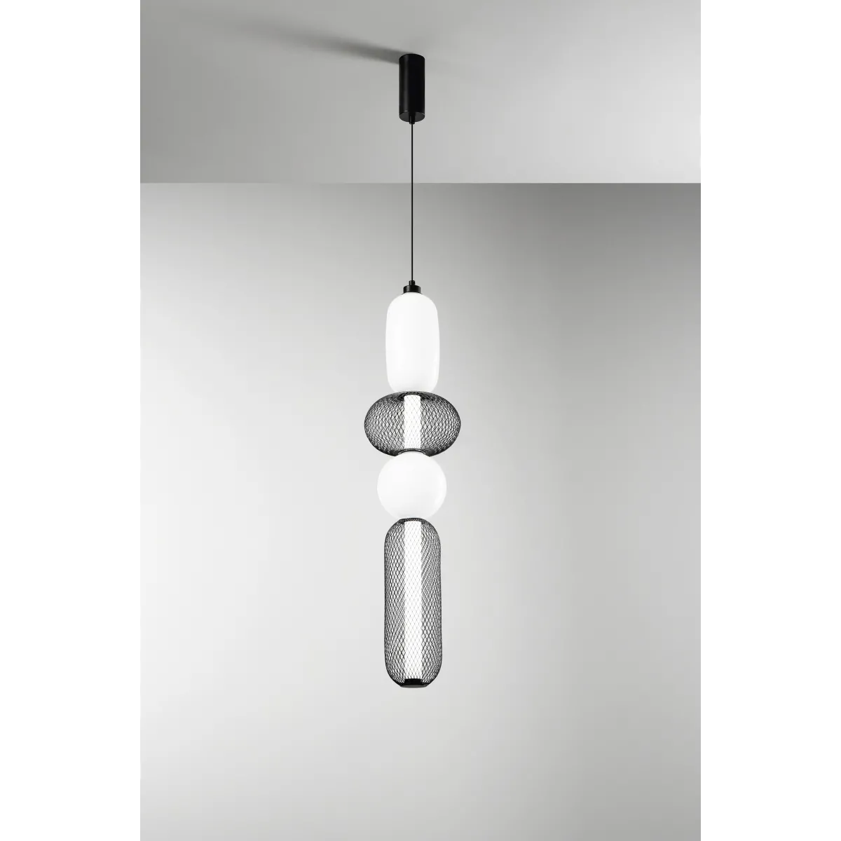 SOSPENSIONE LED INKAS NERA IN VETRO 31W 3720LM CCT...