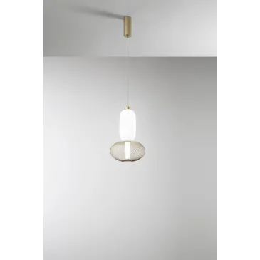 SOSPENSIONE LED INKAS ORO IN VETRO 16W 1860LM CCT 3000/3500/4000K 42X22X22CM