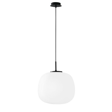 SOSPENSIONE TOLOMEO SFERICA BIANCA OPALE 1XE27 35X35X120CM