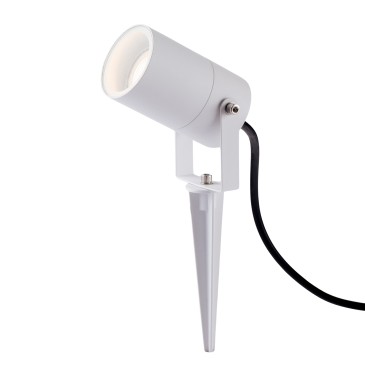 PROIETTORE AKRON BIANCO CON PICCHETTO 1XGU10 IP65 10X6CM