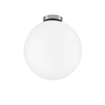 Plafonnier en verre blanc, 3 tailles, culot E14