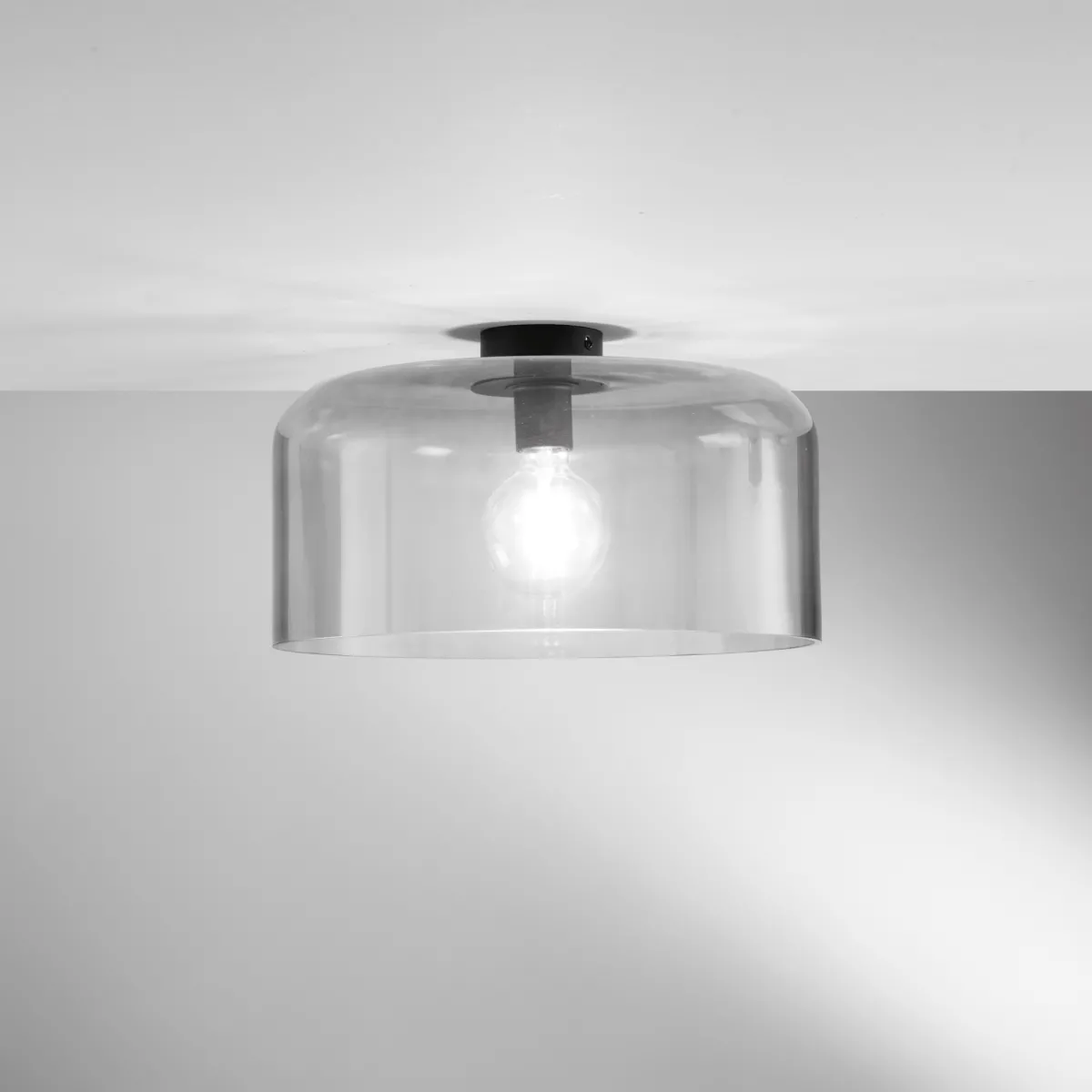 PLAFONIERA GIBUS FUME' 1XE27 40X40X23CM