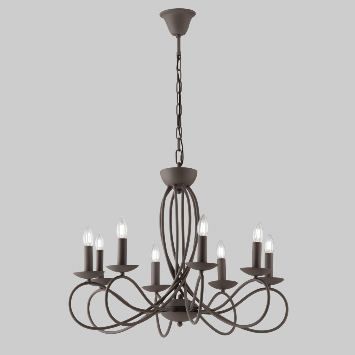 LAMPADARIO GINEVRA CORTEN 8XE14 70X120CM