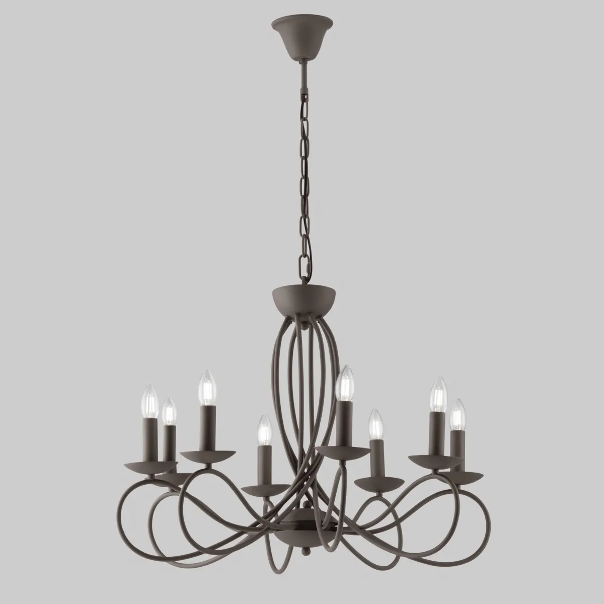 LAMPADARIO GINEVRA CORTEN 8XE14 70X120CM