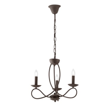 LAMPADARIO GINEVRA CORTEN 3XE14 48X120CM